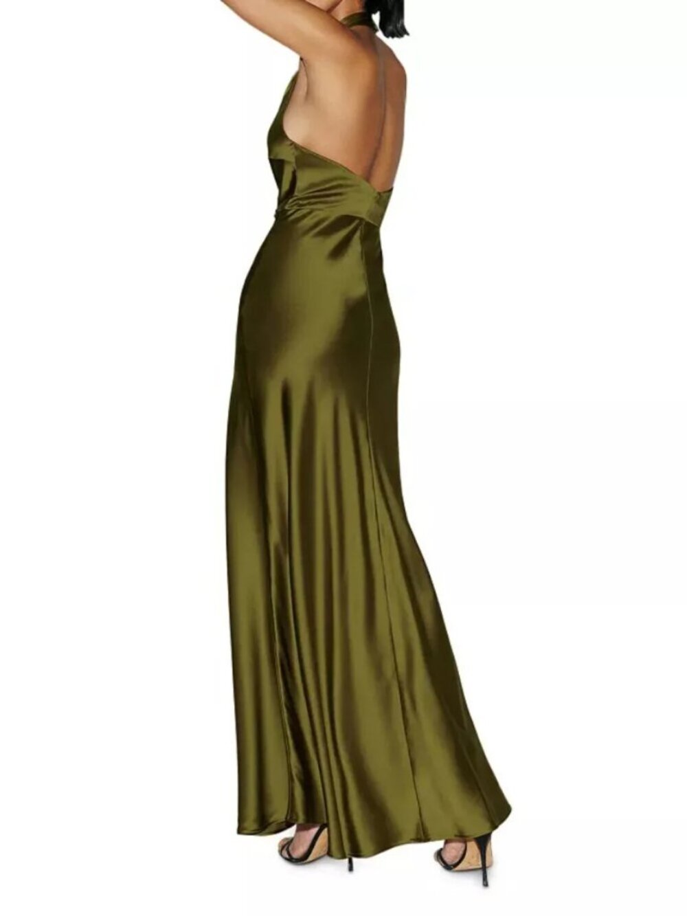 NWT Reformation Daniela Silk Dress Maxi Pear - Picture 2 of 9